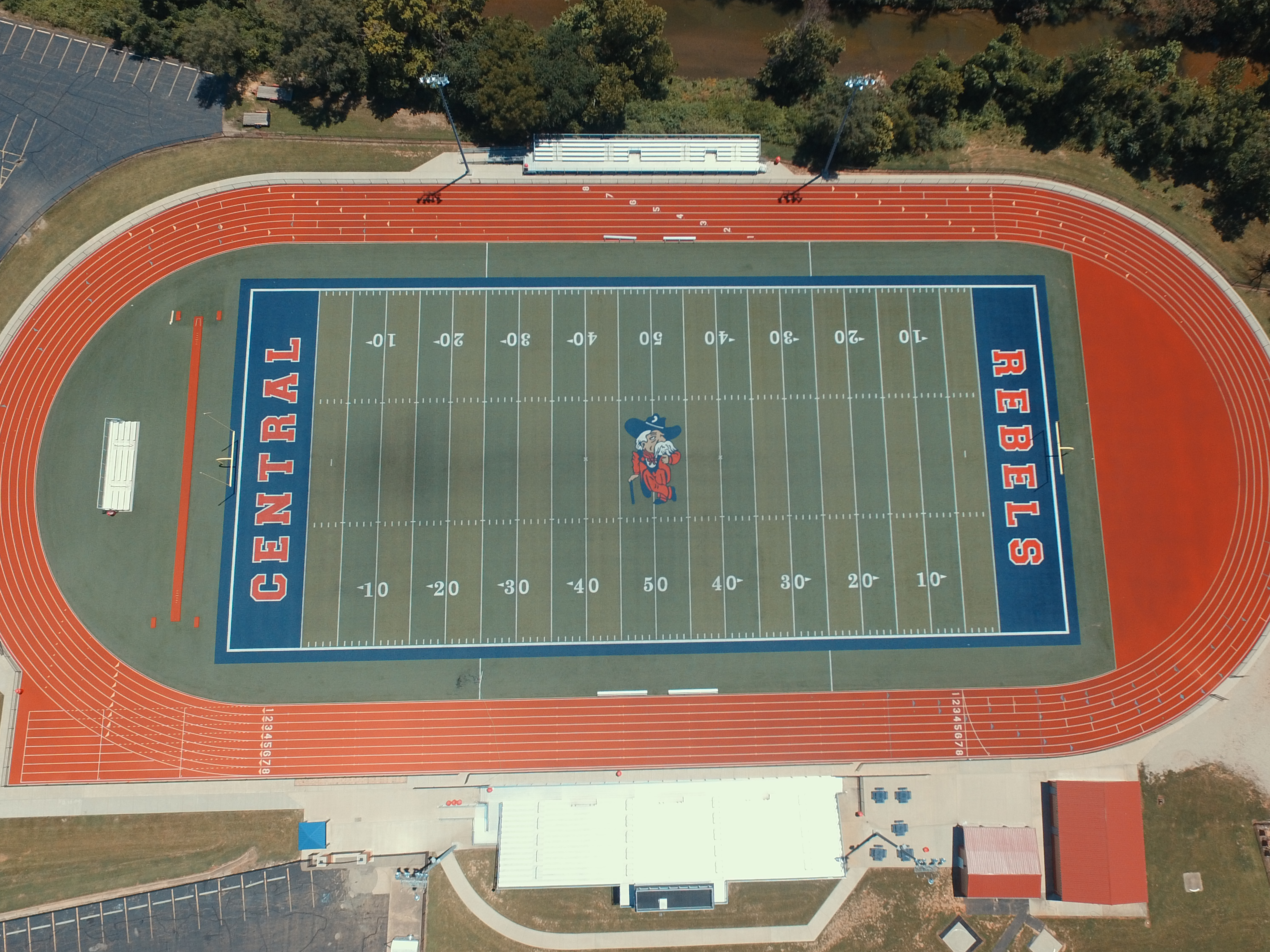 High School Track and Field photo from overhead